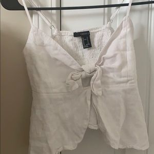 White Forever 21 cropped tank top